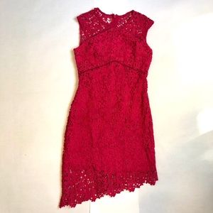 Bebe Hot Pink Crochet Dress Size 8